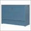 Grand lit escamotable mural avec tiroir et un ensemble de prises et de ports USB, bleu marine-129230889