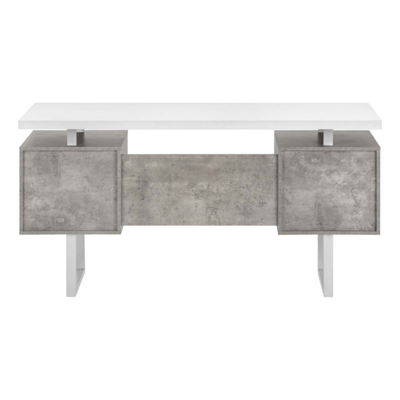 Bureau d'ordinateur, Gris / Blanc