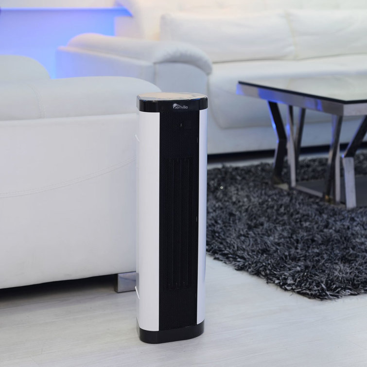 Senville 1500 Watt Watt 5000 BTU BTU Electric Compact Space Heater with  Adjustable Thermostat , Remote Included and with Digital Display u0026 Reviews  - Wayfair Canada