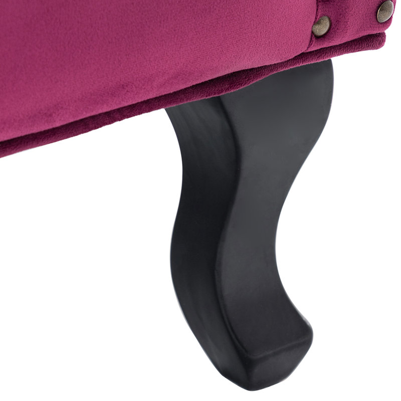 Cadsden Velvet Wingback Chair, Wine Red