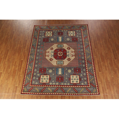 Geometric Kazak Vegetable Dye Area Rug
