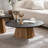 Morris Round Wooden Coffee Table with Cedar Veneer Top