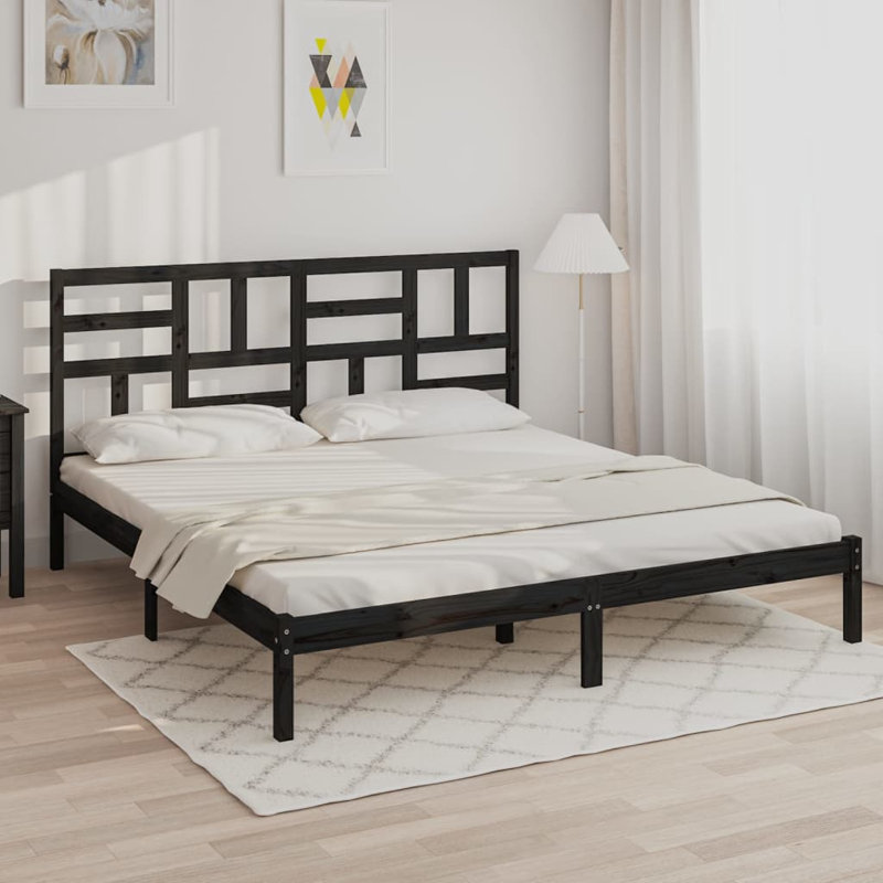 Bed Frame Solid Wood, white, Super King (6')
