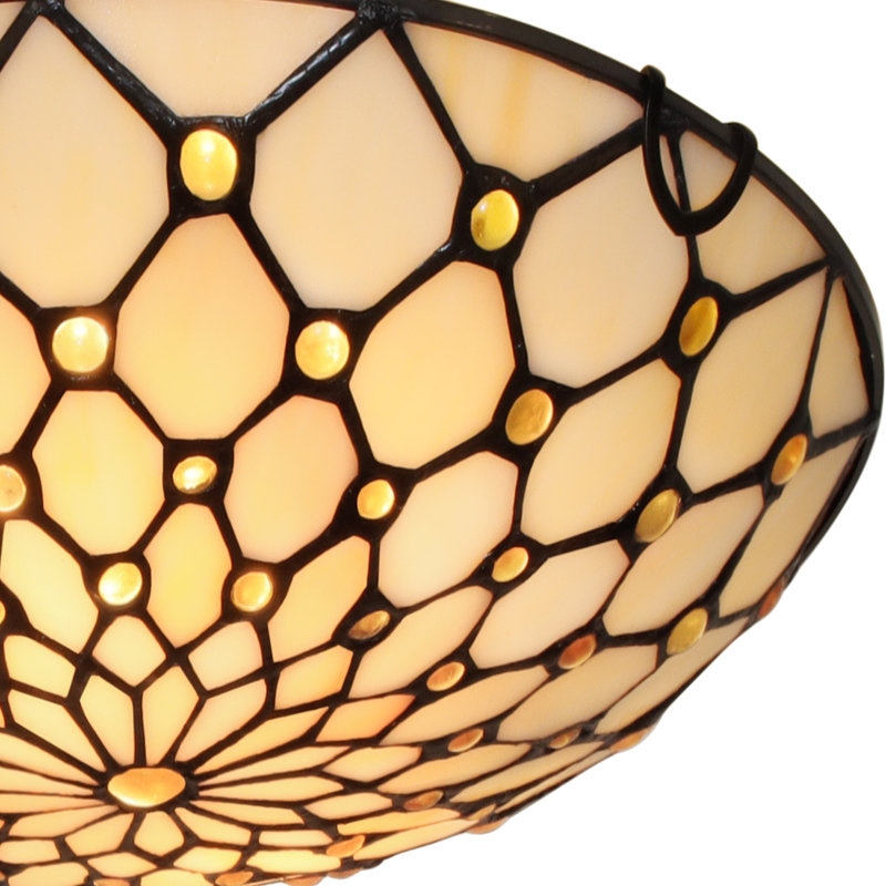 Tiffany semi flush mount lighting, Gold