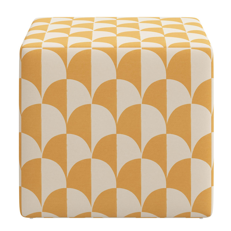Contrada Ottoman in Pattern, Scallop Stone Gold