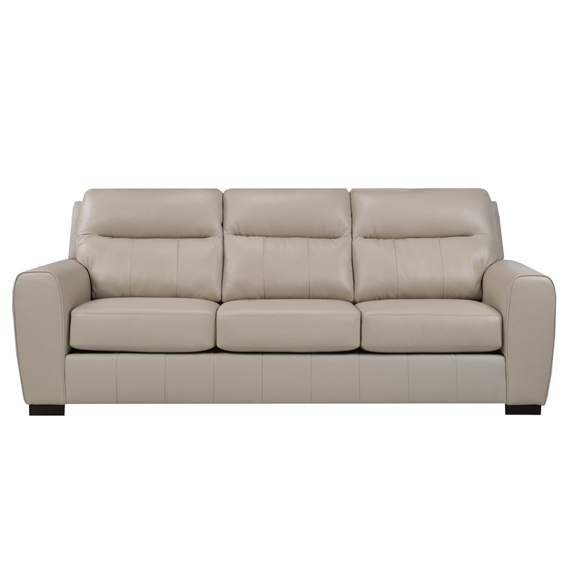 Canapé en cuir Barton, taupe, 3, H 37 po x l 89 po x P 37 po