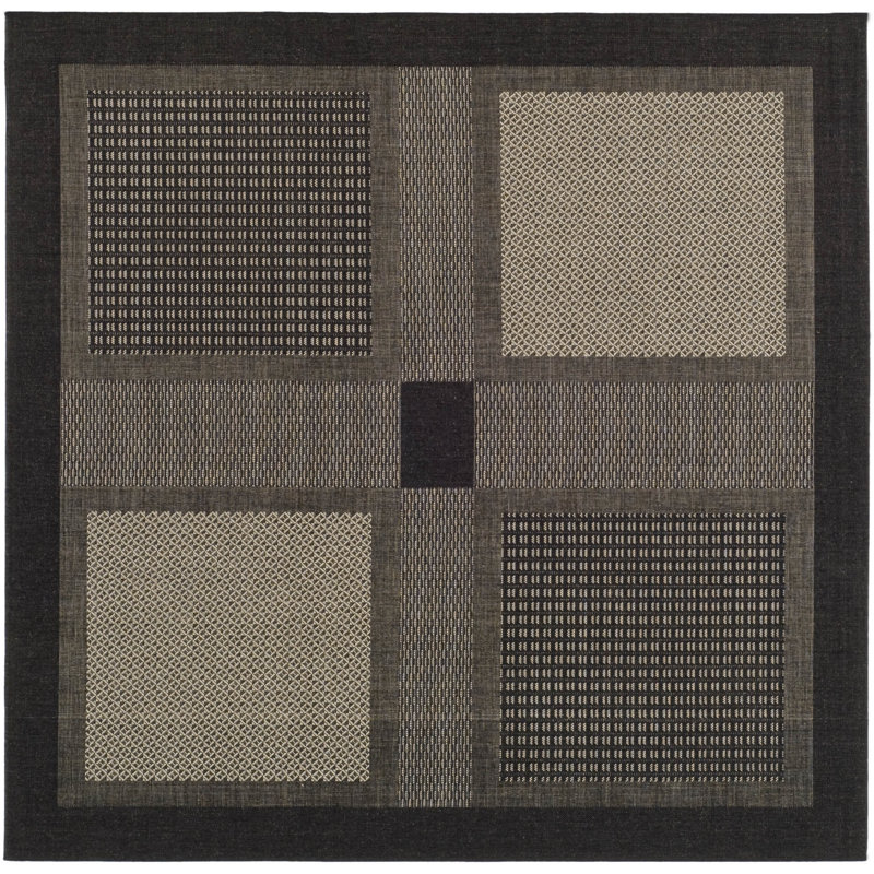Tapis d'intérieur / extérieur à motif géométrique Dirks Performance, Carré 7 pi 10 po