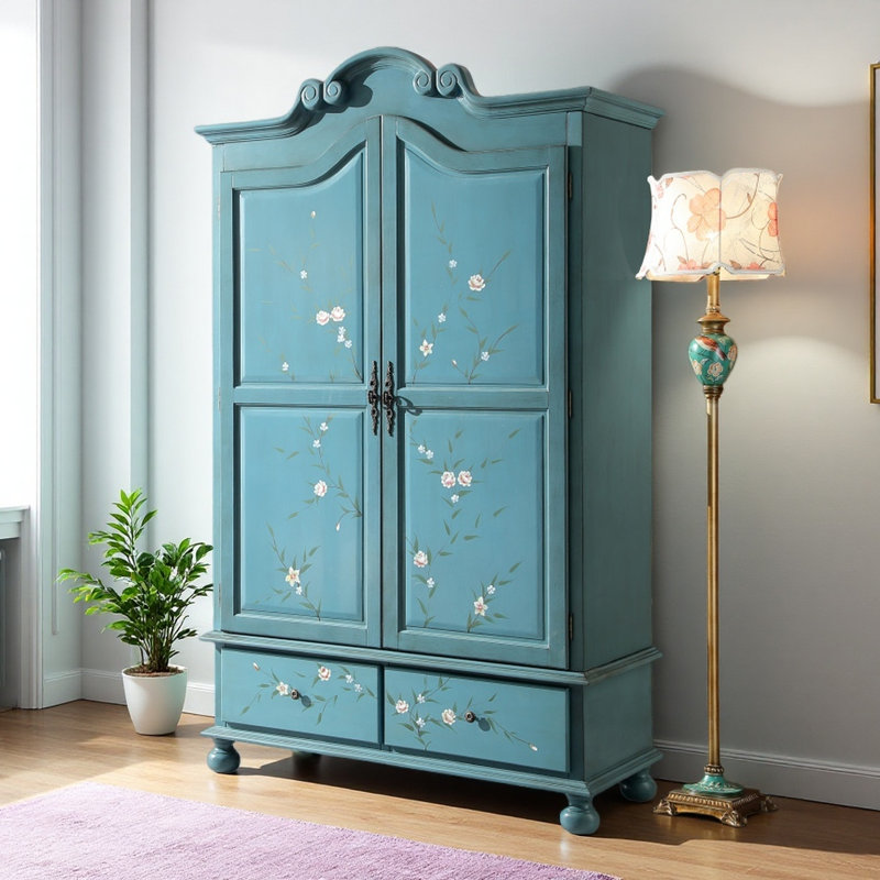 Armoire américaine à deux portes peintes