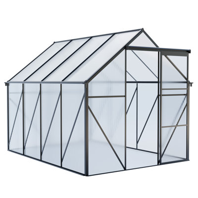 6X8 FT Polycarbonate Greenhouse Raised Base And Anchor Aluminum Heavy Duty Walk-In Greenhouses For Outdoor Backyard In All Season