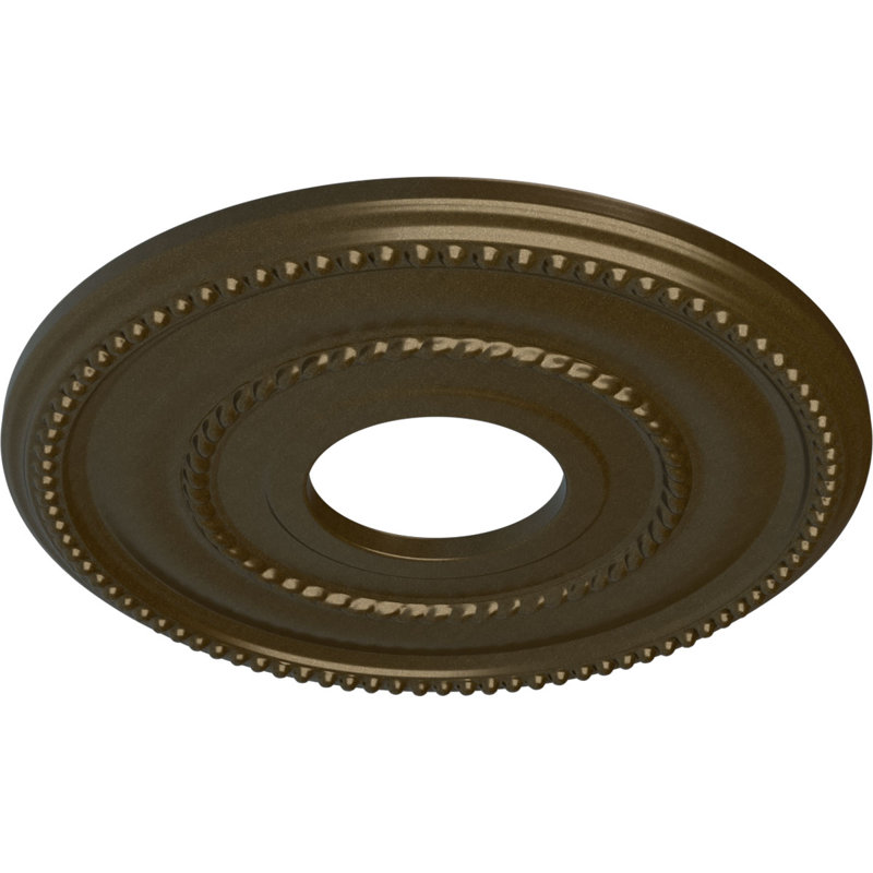 Médaillon de plafond H 12,125 po x l 12,125 po x P 0,75 po Valeriano, Laiton