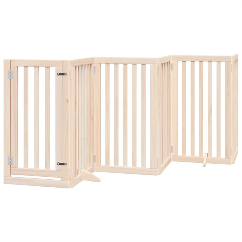 Barrière pour chien en bois de peuplier 295,3 po Archie & Oscar, H 35,4 po x l 295,3 po x P 0,8 po, Beige