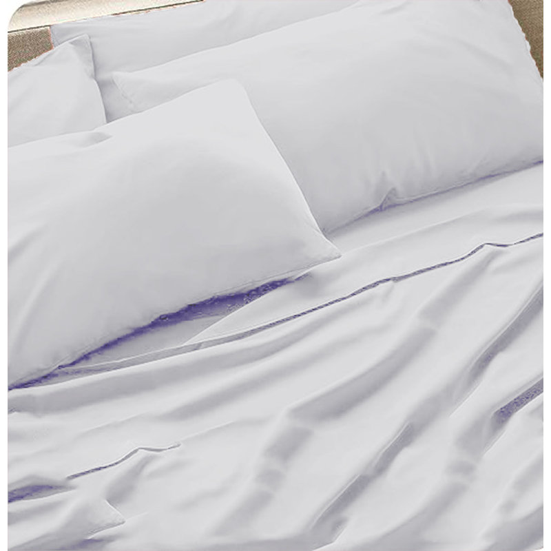 Rayon Sheet Set, Full Sheet Set + 1 Fitted Sheet + 4 Pillowcases, White