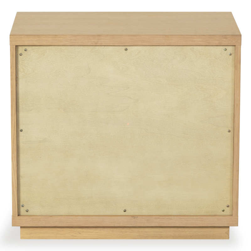 Deziree Wood 2 Drawer Nightstand, Natural