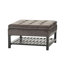 Table basse avec repose-pieds avec rangement, repose-pieds carré avec rangement et support inférieur, table basse rembourrée et rembourrée pour le salon
