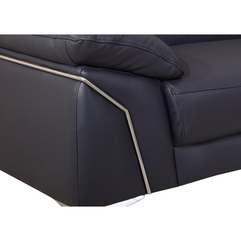 Fauteuil en cuir italien Global United, Gris anthracite