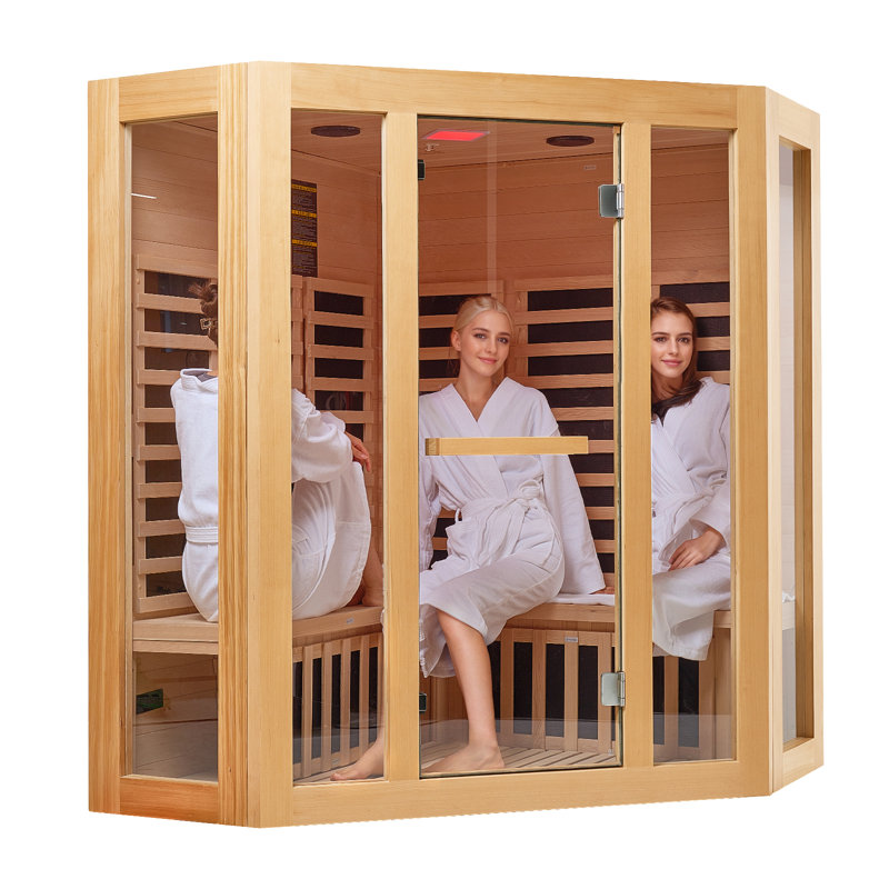 Sauna infrarouge lointain en bois pour 3 à 4 personnes 2470W