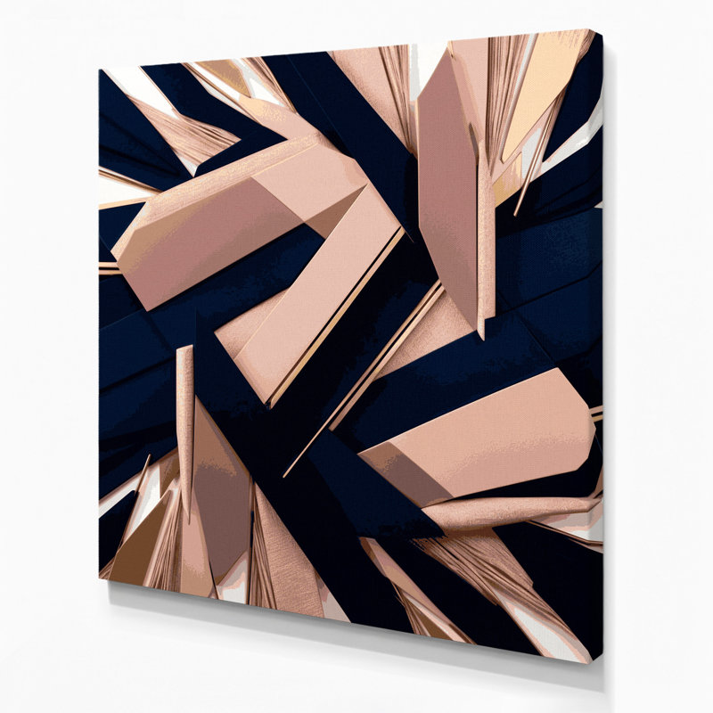 «Geometric Abstraction 88», art mural sur toile bleue, H 12 po x l 12 po