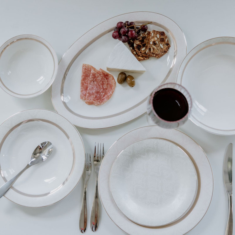 Strayer Piece Bone China Dinnerware Set - Service for 6