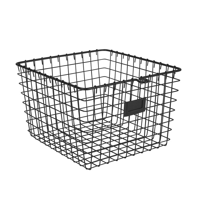Panier en métal / métal Albie, H 8 po x l 12 po x P 11 po, Noir, noir, noir, noir, 6