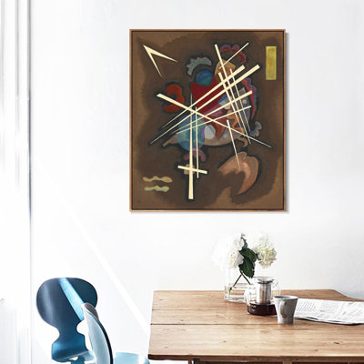 Reproduction d'art sur toile encadrée (GITTERFORM, FILET) de Wassily Kandinsky - Décoration murale pour salon, maison ou bureau (cadre mince couleur bois, 45,7 x 61 cm)