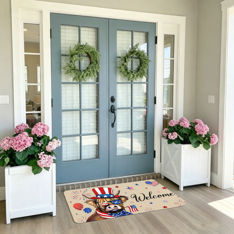 Tapis d'entrée Patriotic Highland Cow