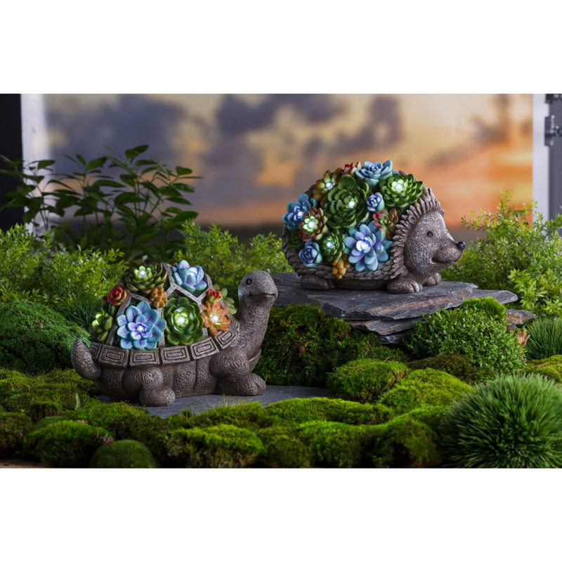 Statue de jardin solaire hérisson Dekou, 7'' H X 6'' W X 11.5'' D
