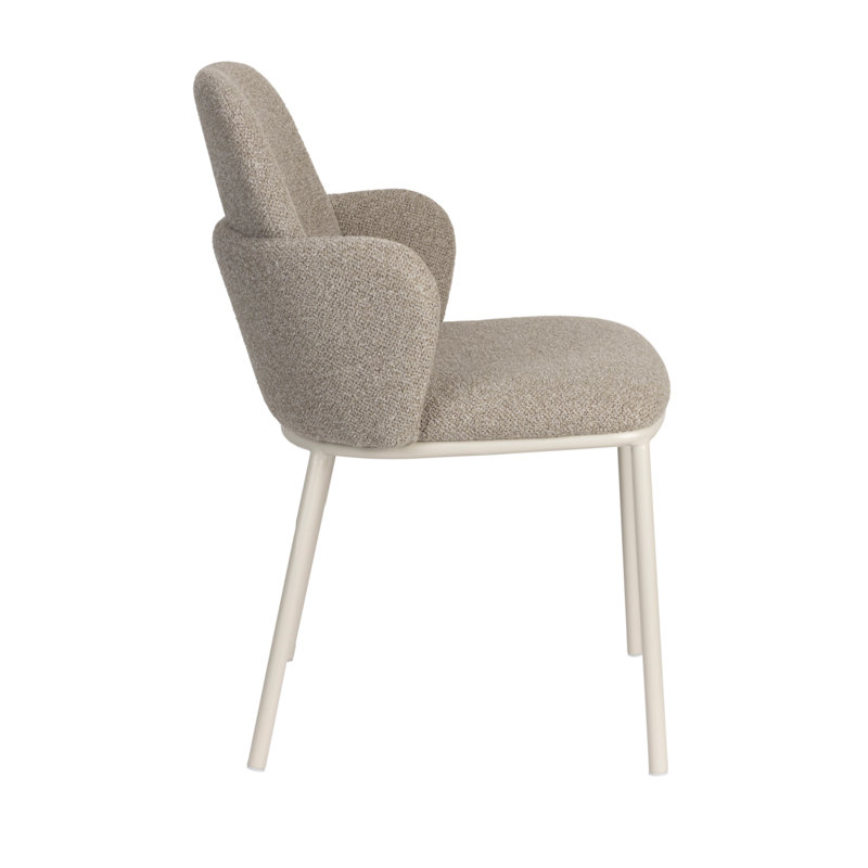 Jerrico Upholstered Arm Chair, Brown Beige