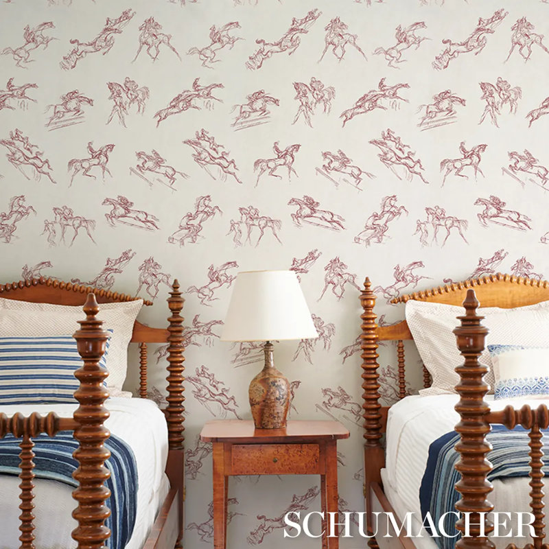 Schumacher X Backdrop Wallpaper Roll, Red