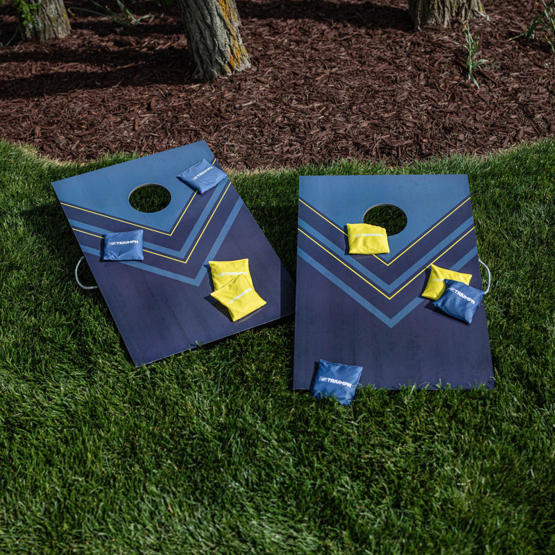 Triumph 2x3 Blue and Yellow LED Cornhole Set with Bean Bags