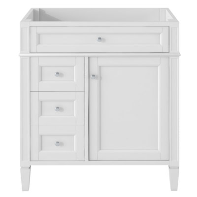 30'' Bathroom Vanity Without Top Sink, Modern Bathroom Storage Cabinet With 2 Drawers And A Tip-Out Drawer (NOT INCLUDE BASIN)