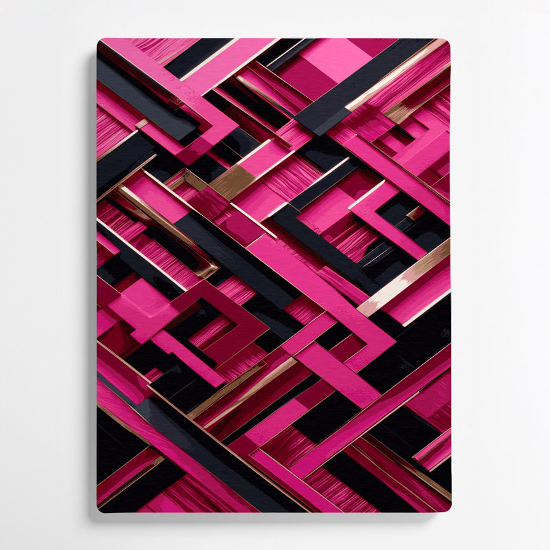 «Abstract Shapes» 69, art mural en métal mauve