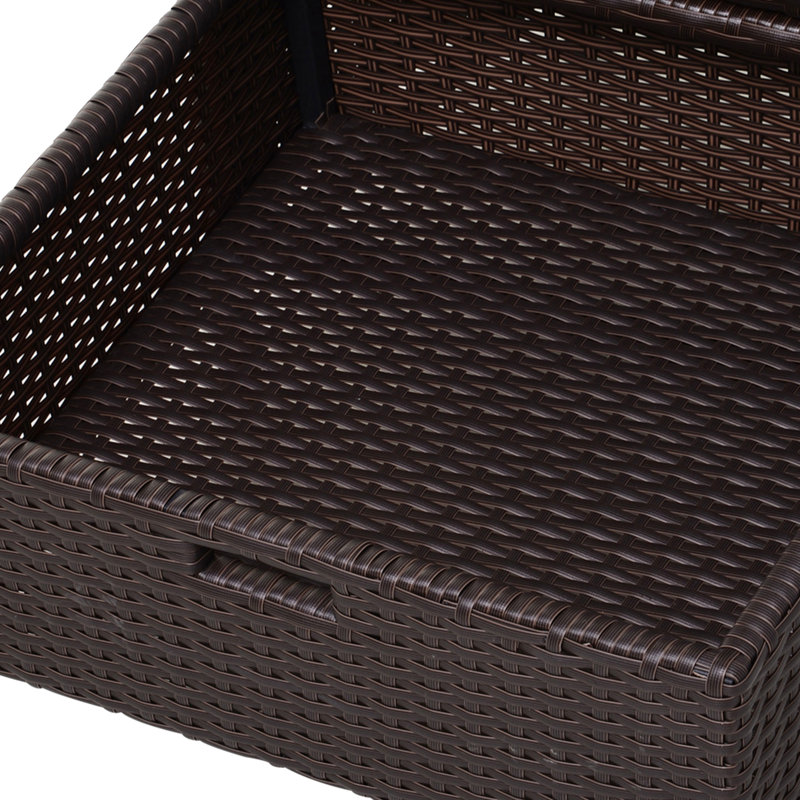 Armoire de rangement pour piscine avec 3 tiroirs Brown Pe