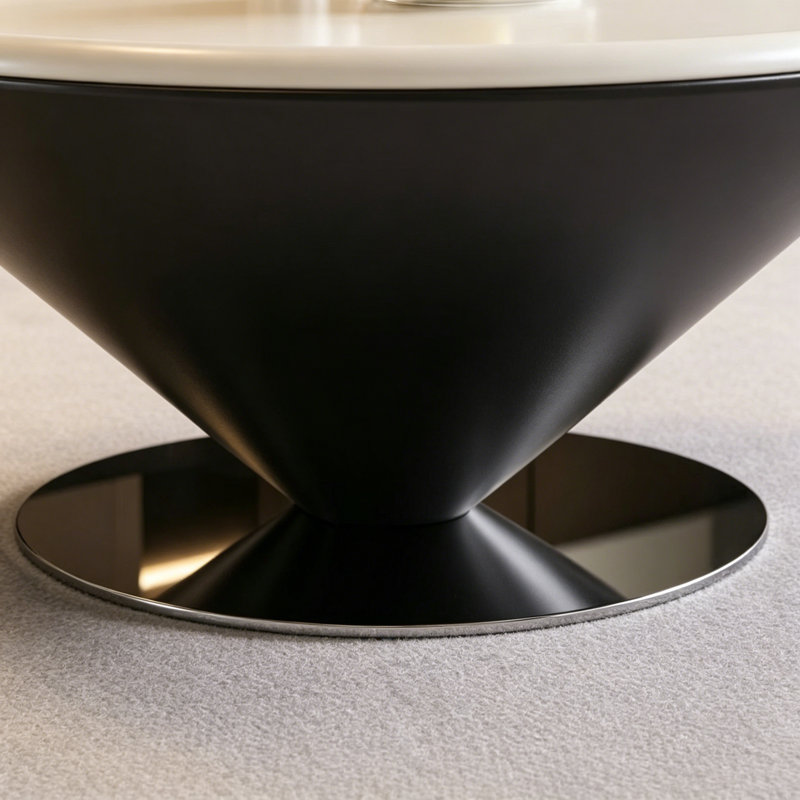 Table basse ronde italienne de style crème