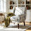 Fauteuil à dossier large capitonné Jaqueze