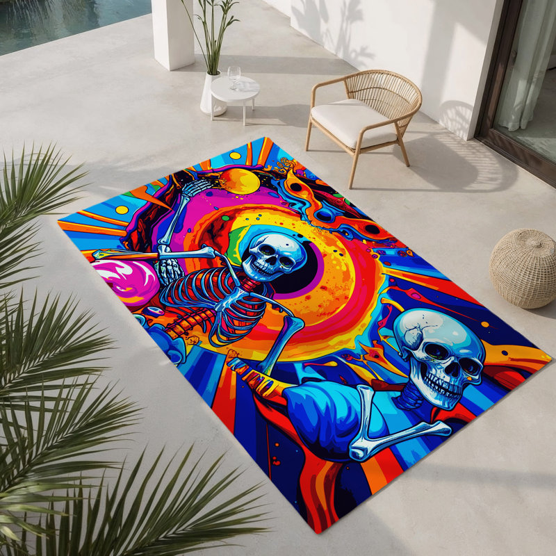 Aurora Ripple Indoor And Outdoor Area Rug, Rectangle 4' x 6'