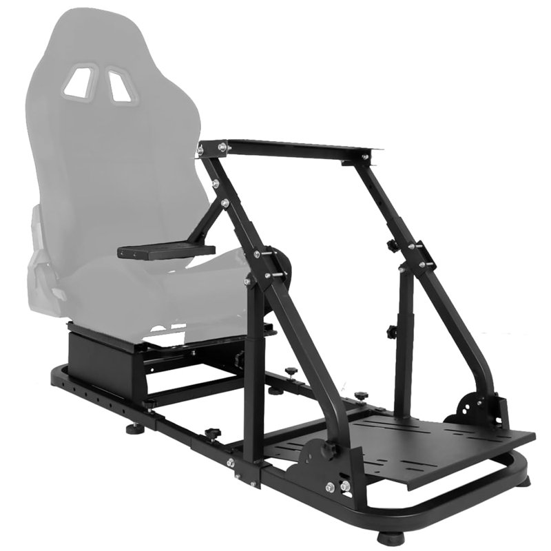 Customizable Sim Racing Cockpit Stand | Fits Logitech G923/G29/G920 & Thrustmaster T150 Wheels | Adjustable Frame Structure | Wheel，Pedal and Seat Not Included