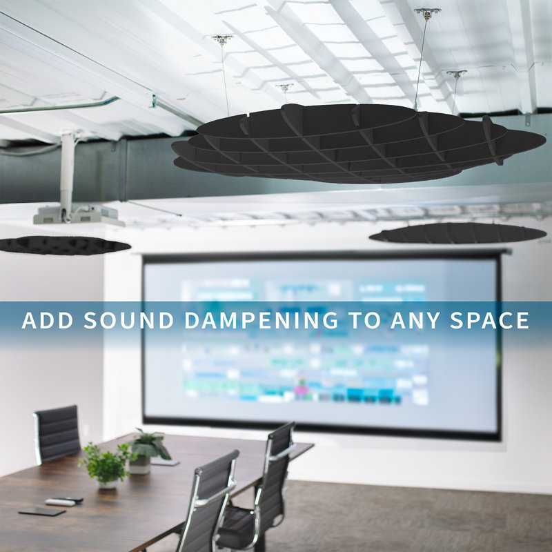 VIVO Acoustic Ceiling Waffle Panel, 2-Pack, Black