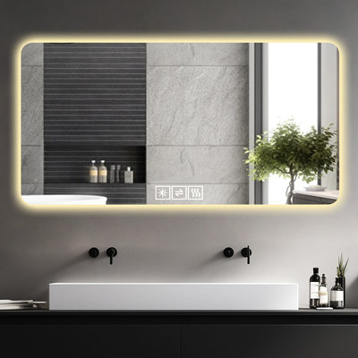 28*60In Led Backlit Mirror - , Dimmable , Touch Button Control Soft Glow,