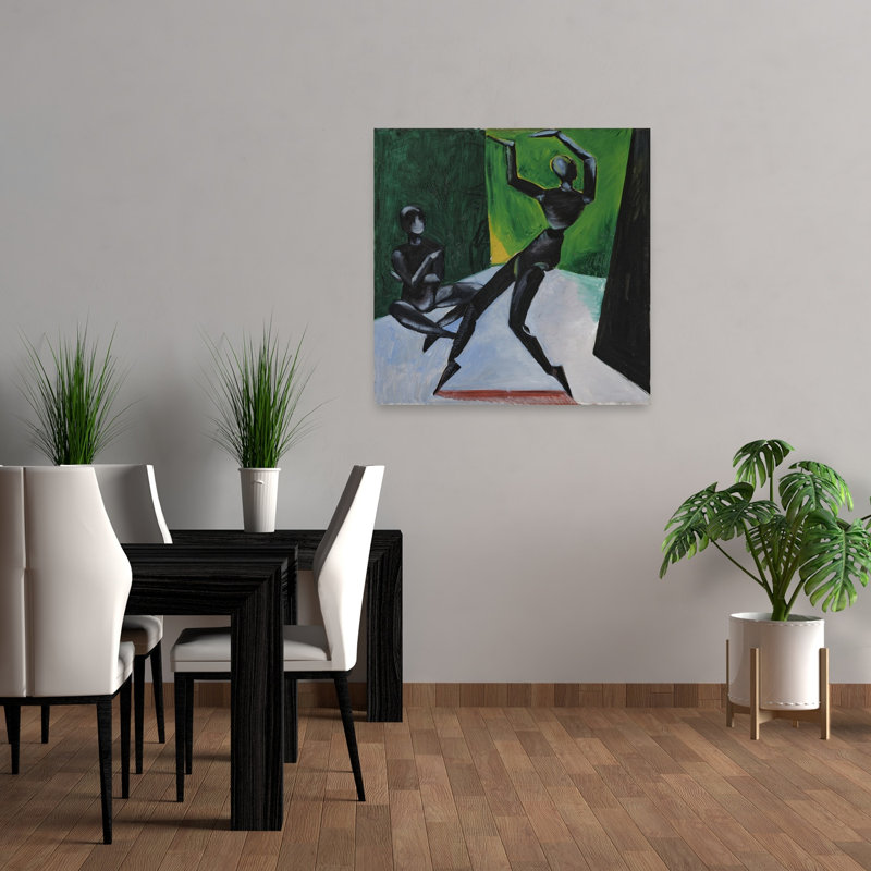 La Danse noire, 1928. Estampe d'art mural contemporain expressionniste abstrait., 36" H x 36" W
