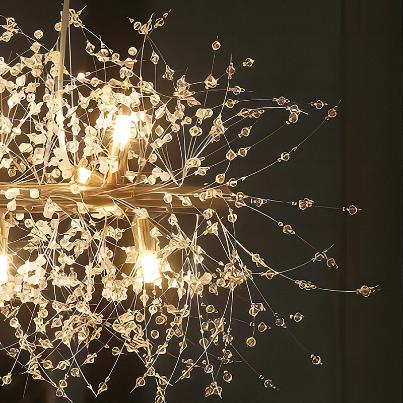 Lustre linéaire moderne et unique à 9 lumières Wallin, Doré