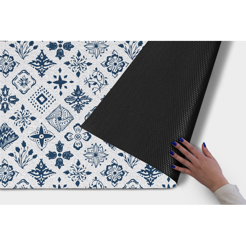 Non-Slip Floral Outdoor Doormat