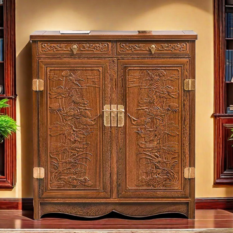 15 Pair Solid Wood Shoe Storage Cabinet