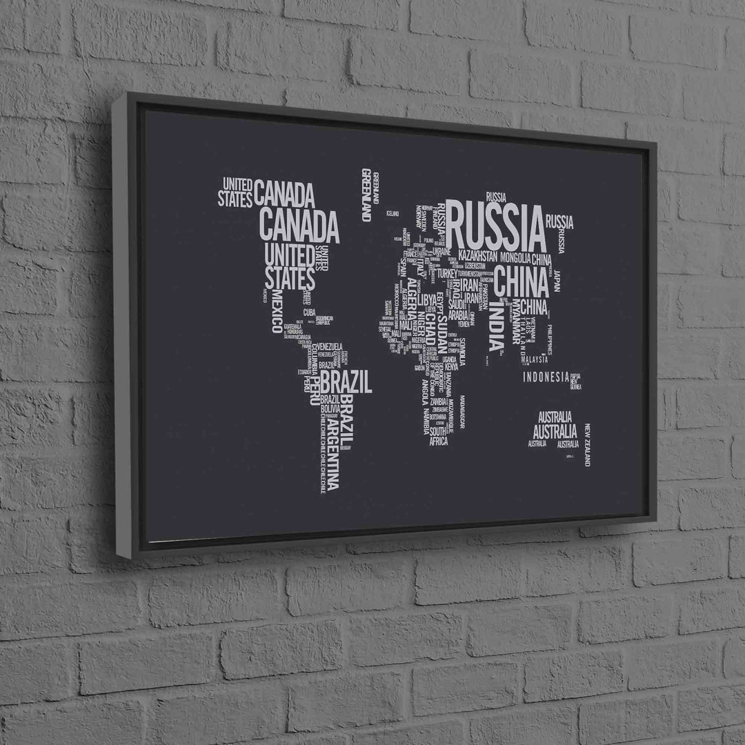 Modern World Map Print Ideal for Classroom Office or Home Wall Decor Featuring Artistic Map Artwork on Canvas