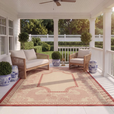 Tapis d'intérieur / extérieur à motif floral Havza