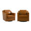 Bronnen Big And Wide Upholstered Faux Leather Cushion Swivel Armchair with Removable Back and Seat Cushion-710886288
