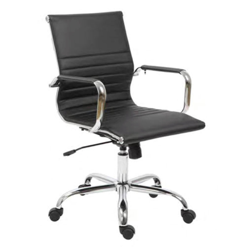 Fauteuil de conférence ergonomique en polyuréthane, Noir