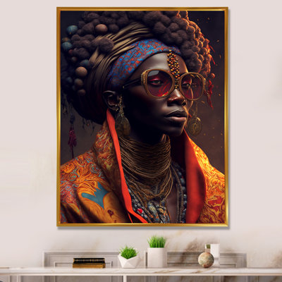 Femme afro-américaine lunettes de soleil Funky Traditiona
