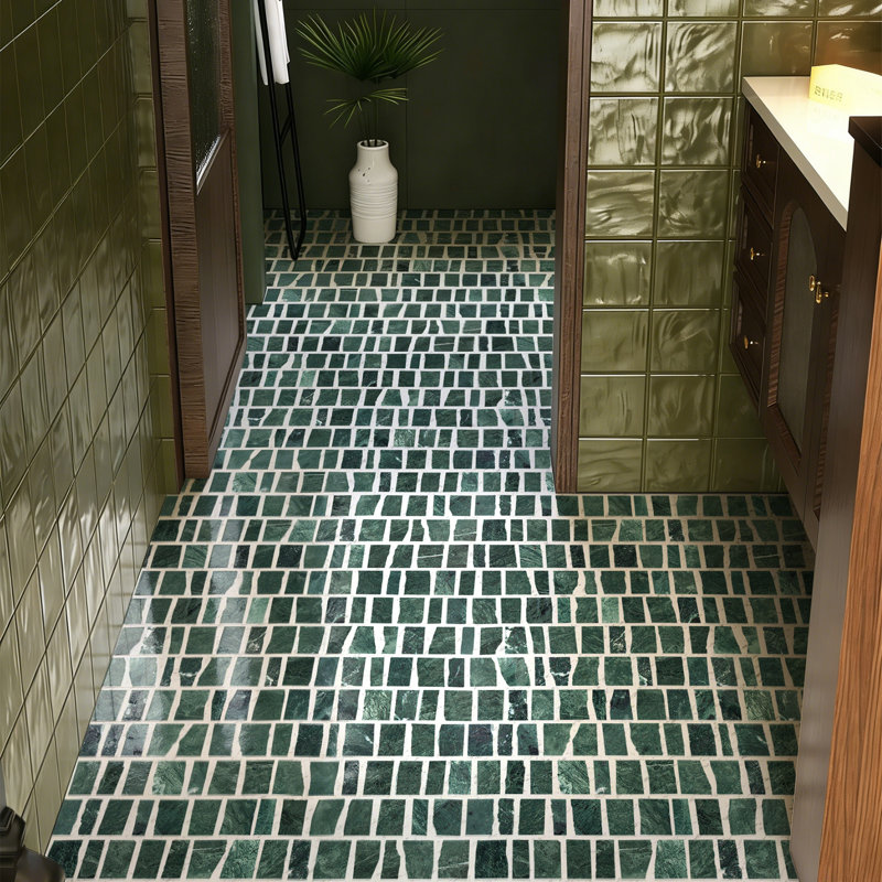 Carreau de mosaïque en marbre Verde Scarpa, Verde