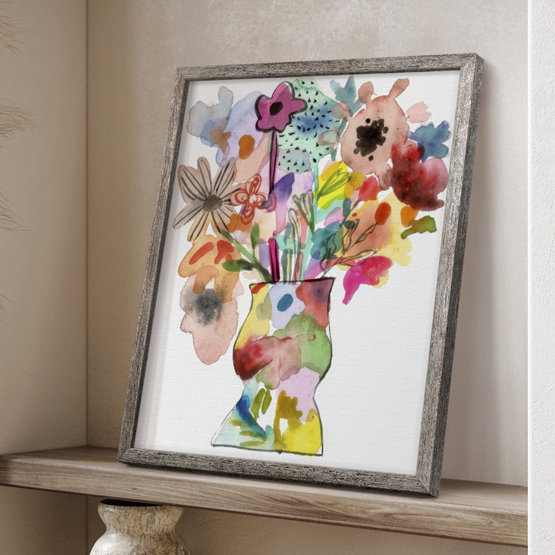 Linear Bouquet II Framed Print - Solid Wood