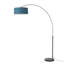 Lampe à arc 92 po Float - nickel noir, base en marbre noir, demi-dôme tambour en lin bleu piscine, à intensité variable, ampoule incluse-130798345-133043308